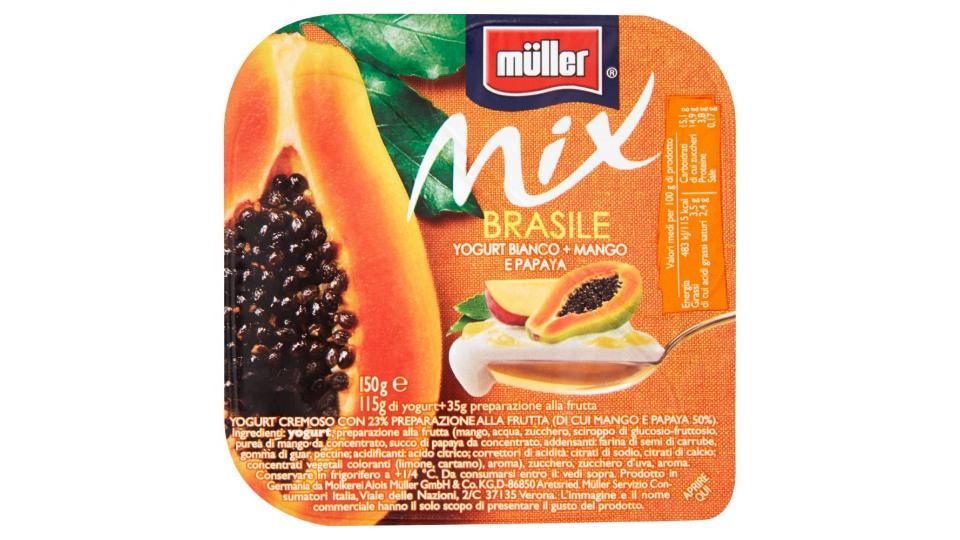 Müller, Mix Brasile yogurt bianco + mango e papaya