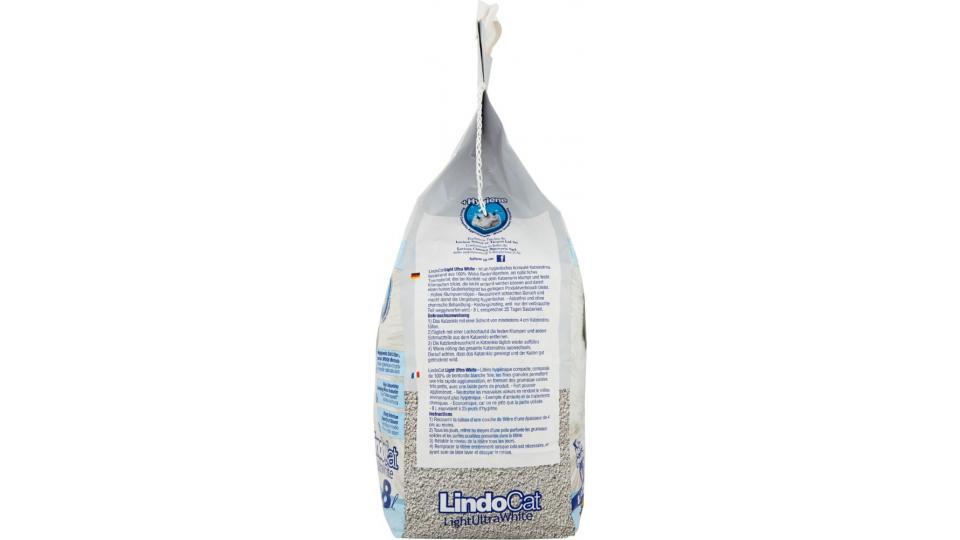 LindoCat Light Ultra White Lettiera Bianca Igienica Agglomerante Compatta per Gatti