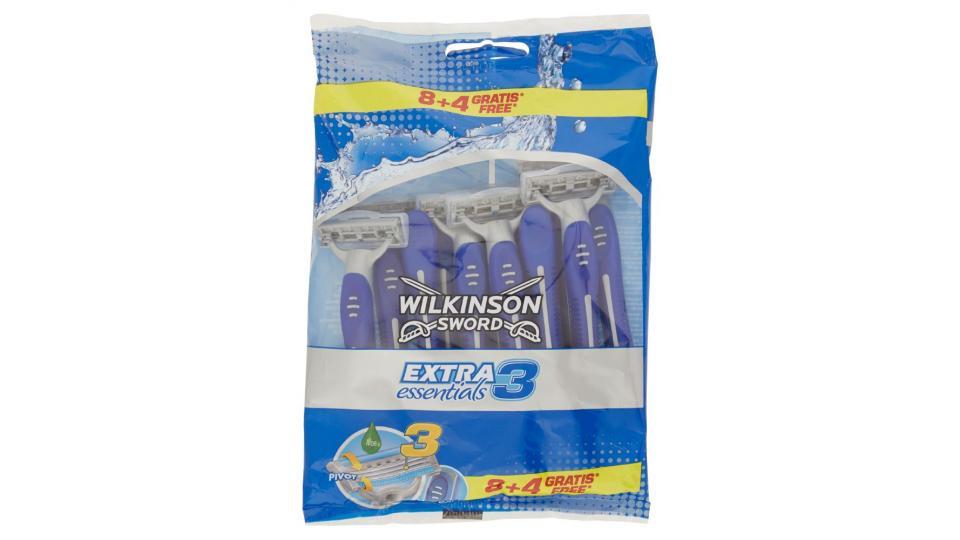 Wilkinson Sword, Extra3 Essentials rasoio 3 lame usa e getta 8 +