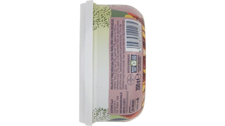 Nostromo, Insalata di tonno messicana con mais fagioli rossi peperoni rossi biologici