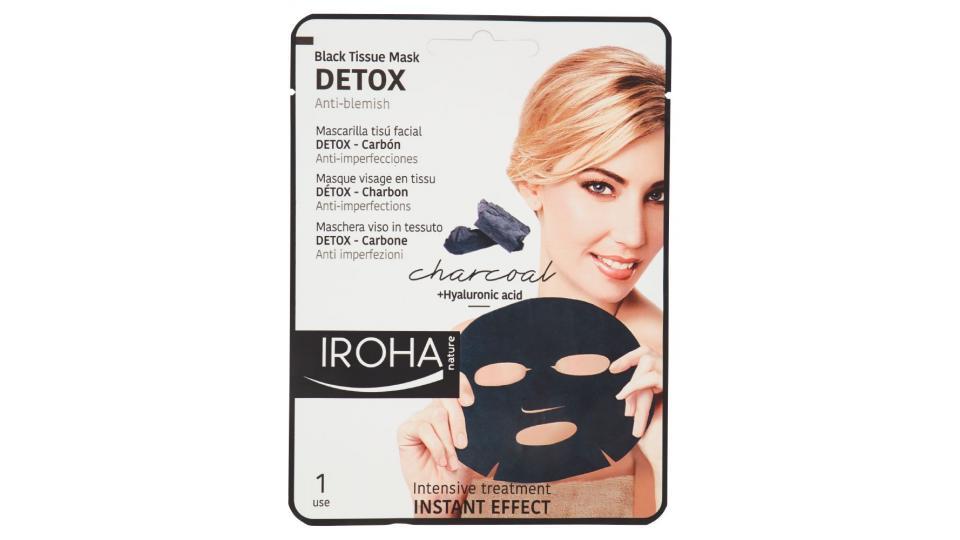 Iroha, maschera viso in tessuto Detox-Carbone