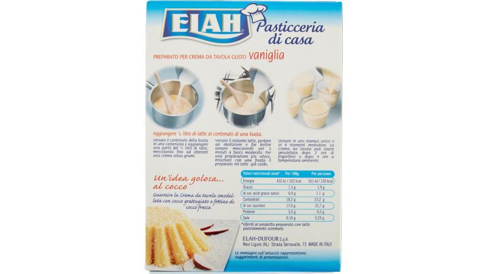 Elah - Preparato per Crema da Tavola, Gusto Vaniglia, 4 porzioni