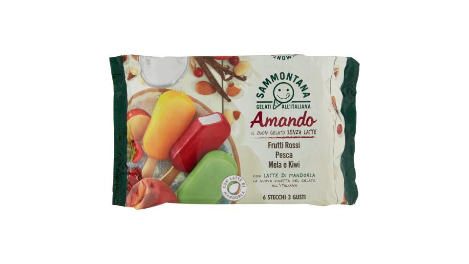 Sammontana Stecco Amando Frutti Rossi, Pesca, Mela e Kiwi con Latte di Mandorla