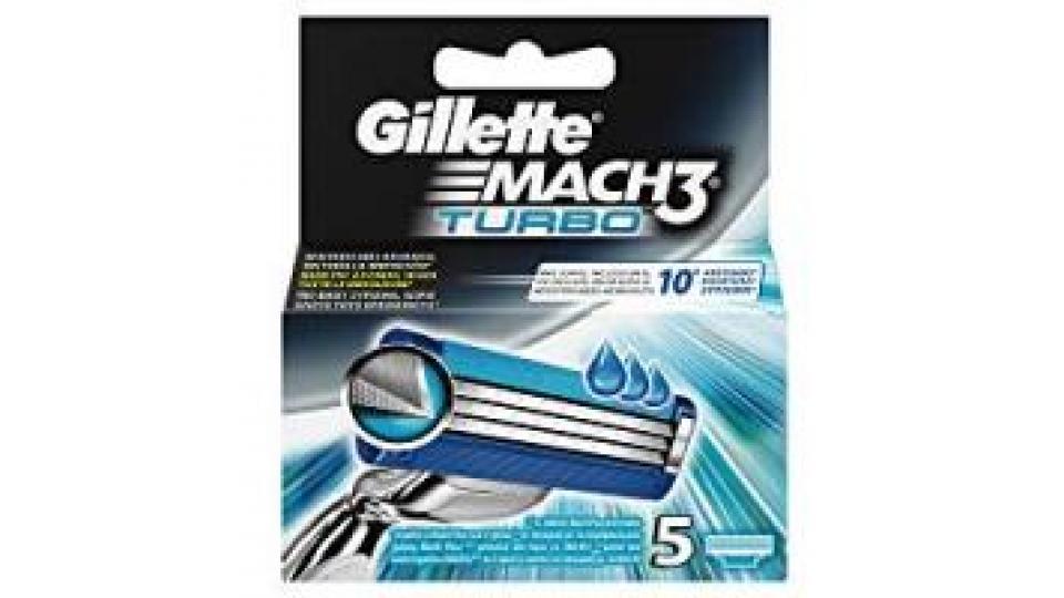 Gillette Mach3 Turbo Lame di Ricambio per Rasoio da Uomo