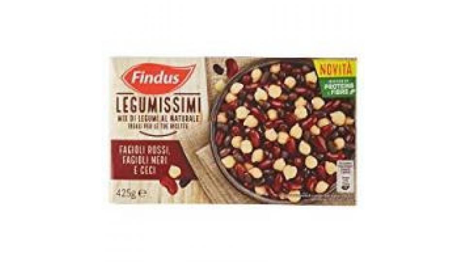 Findus Legumissimi - Mix di Legumi al Naturale - Fagioli Rossi, Fagioli Neri e Ceci