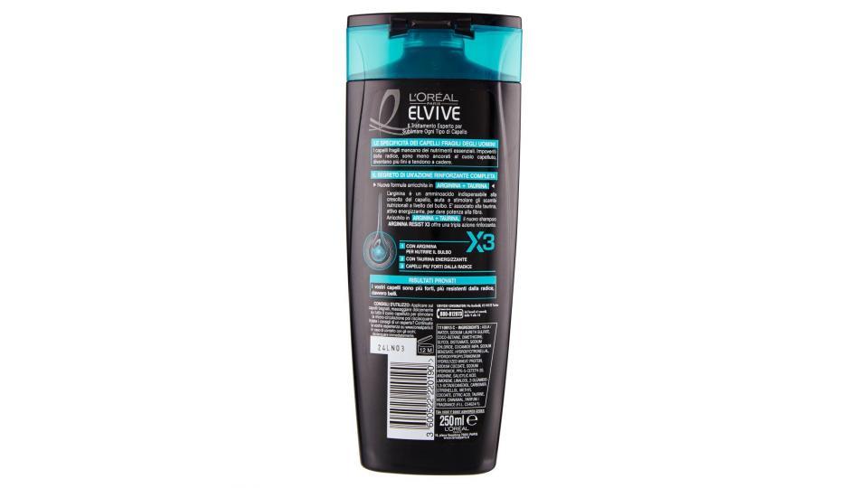 Elvive - Shampoo Rinforzante, Men, con Arginina e Taurina, per nutrire il bulbo -  250 ml