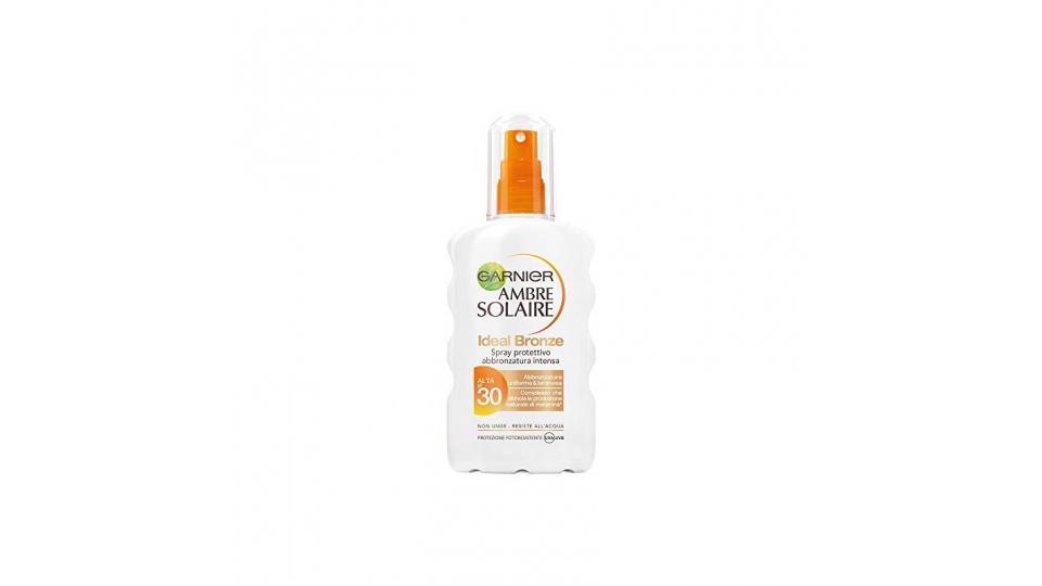 Garnier Ambre Solaire Ideal Bronze Protezione Solare, Spray Protettivo Abbronzatura Intensa IP 30