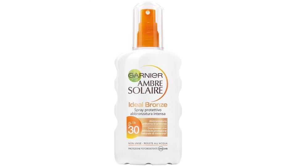 Garnier Ambre Solaire Ideal Bronze Protezione Solare, Spray Protettivo Abbronzatura Intensa IP 30