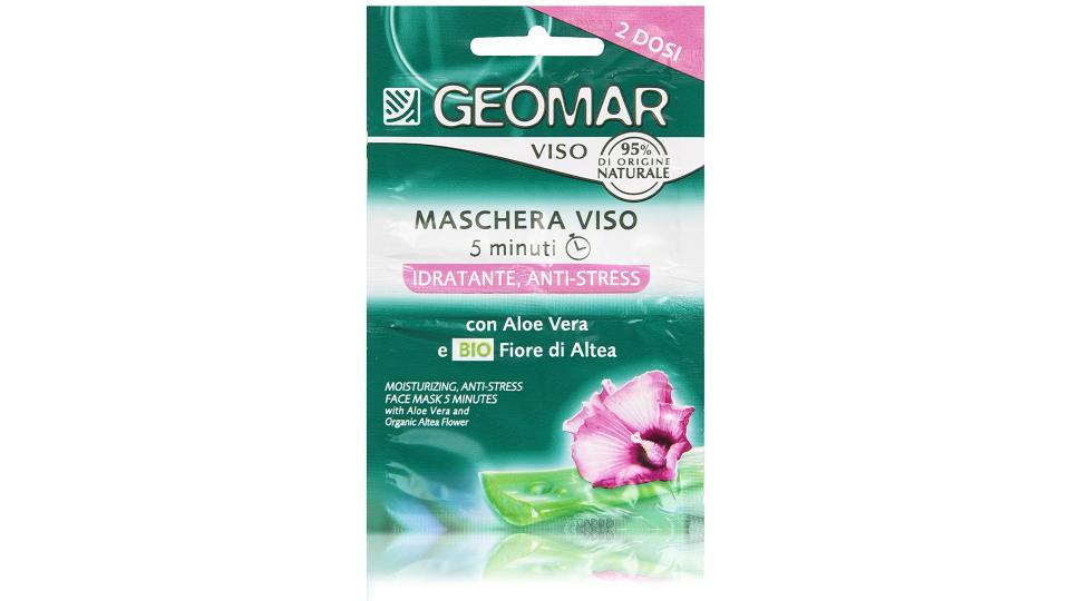 Geomar - Maschera Viso, Idratante, Anti-Stress, 2 x 7.5 ml