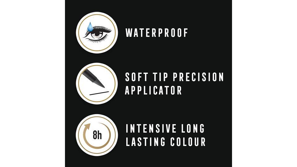 Max Factor Colour X-Pert Waterproof Eyeliner 01, Nero, Deep Black