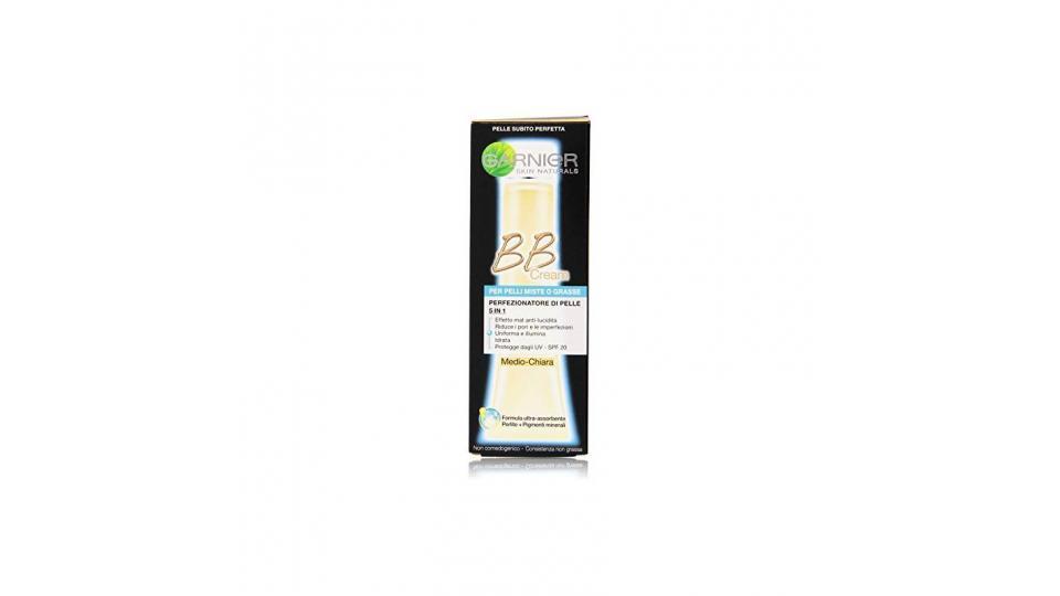 Garnier BB Cream Pelli Miste o Grasse Crema Viso di Pelle 5 in 1, 40 ml, Medio-Chiara