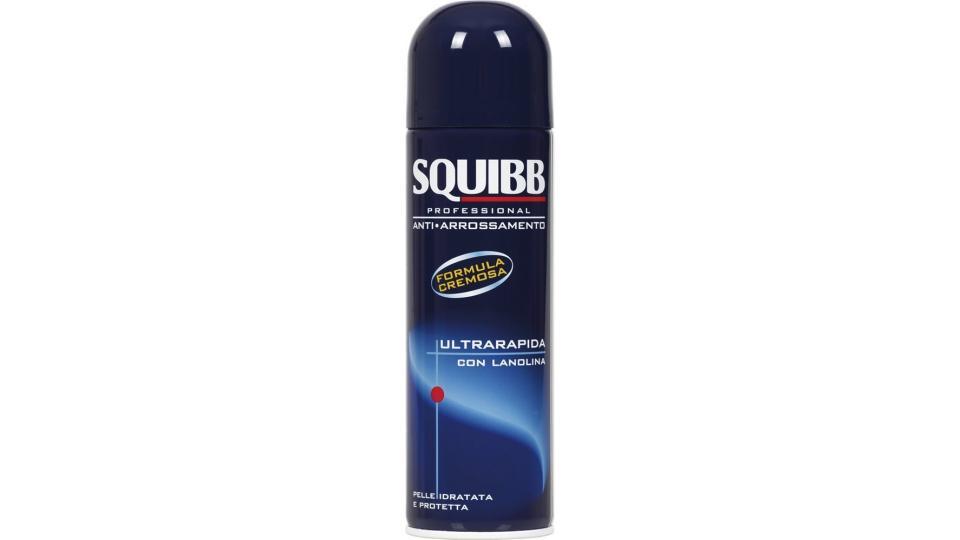 Squibb - Sciuma da Barba, Professional Anti-arrossamento, Formula Cremosa, Ultrarapida con Lanolina - 