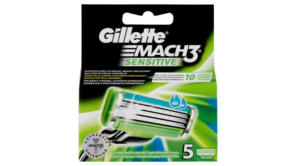Gillette Mach3 Sensitive Lama di Ricambio per Rasoio da Uomo