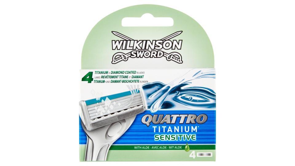 Wilkinson Sword 70050980 Lame da rasoio Quattro Titanium Sensitive