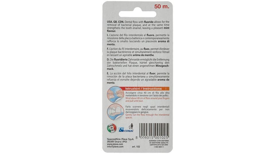 Dentonet - Pharma+, Filo Interdentale, Fluoro e Menta, 50 m -