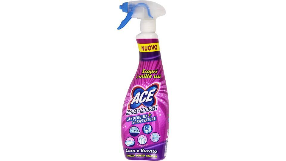 ACE - Spray Mousse + Candeggina Sgrassatore, Igienizza, Sgrassa, Smacchia