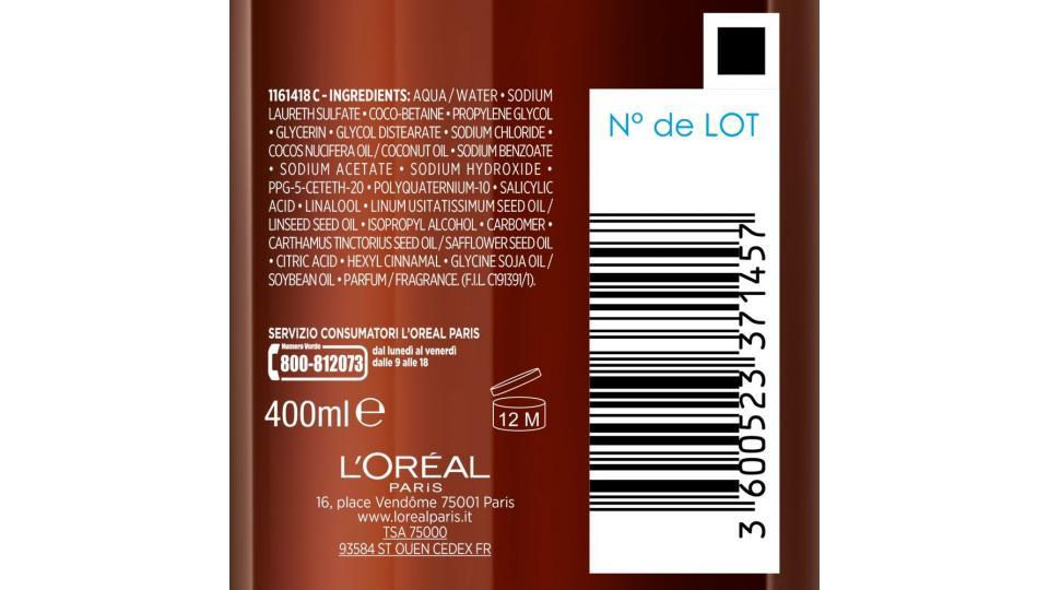 L'Oréal Paris Botanicals Cartamo Infusione di Nutrimento Shampoo per Capelli Secchi, 400 ml, Senza Siliconi, Senza Parabeni, Senza Coloranti