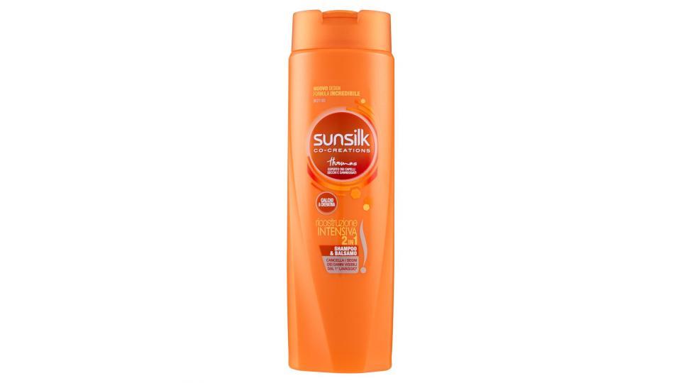 Sunsilk - Shampoo e Balsamo, Ricostruzione Intensiva per Capelli Danneggiati