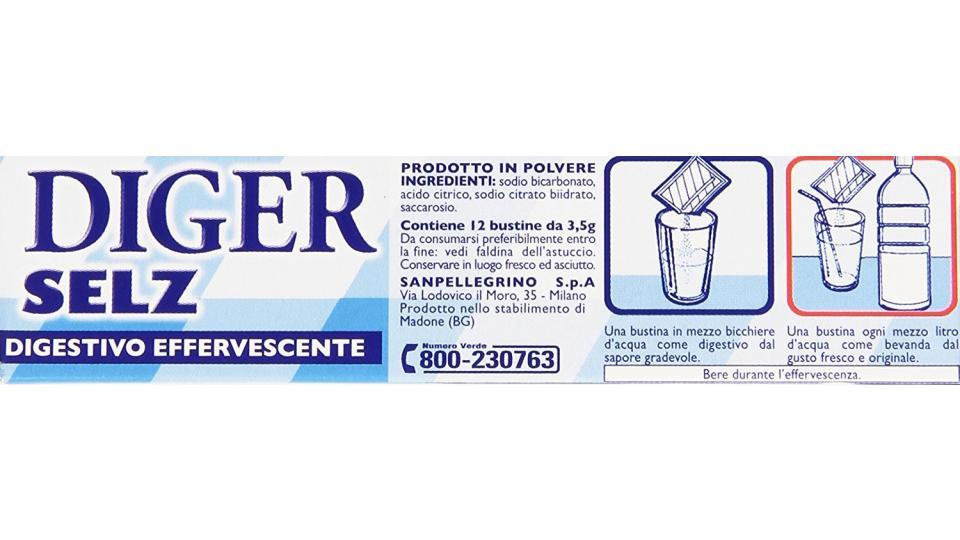 Diger - Selz, Digestivo Effervescente, Gusto Classico Bustine Da 3,5G