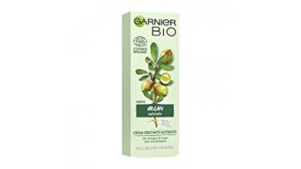 Garnier Bio Crema Idratante all'Argan per Pelli Secche o Sensibili, Formula Arricchita con Aloe Vera Biologica e Acido Ialuronico