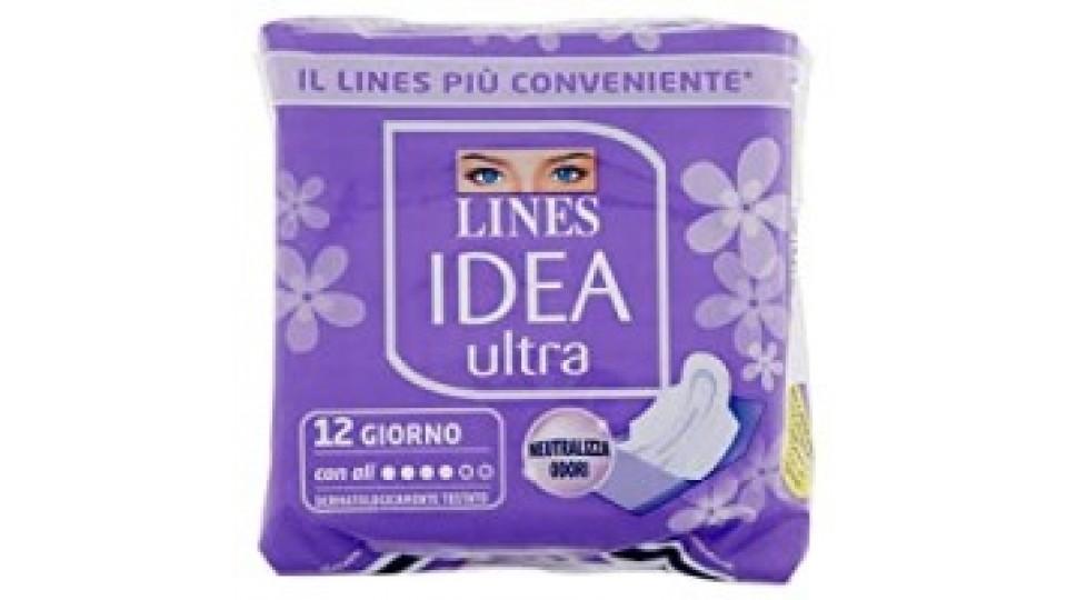 Lines Idea Ultra, Assorbenti Giorno Con Ali, 12 Pezzi
