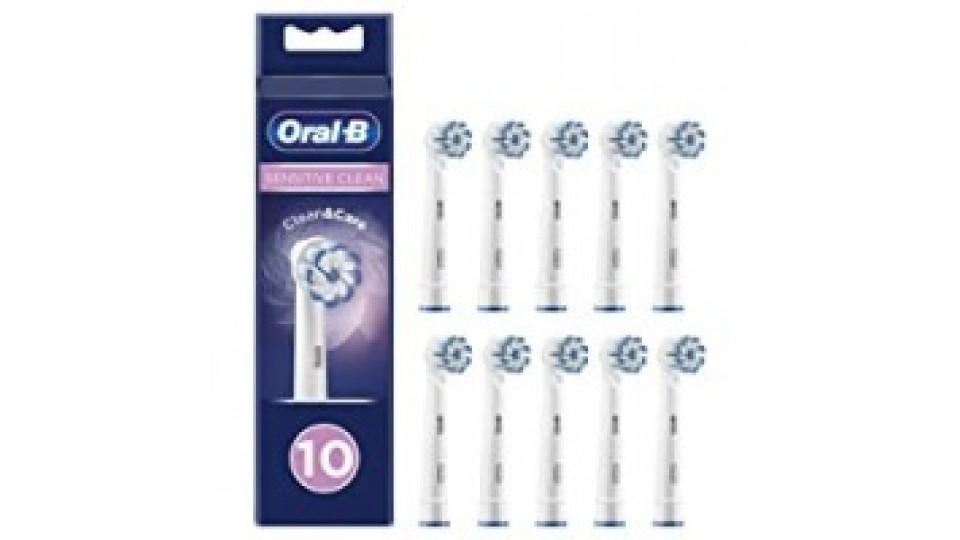 Oral-B Sensitive Clean - Testine di Ricambio per Spazzolino Elettrico, Compatibile con tutti gli spazzolini Oral-B, tranne Pulsonic e iO, Confezione da