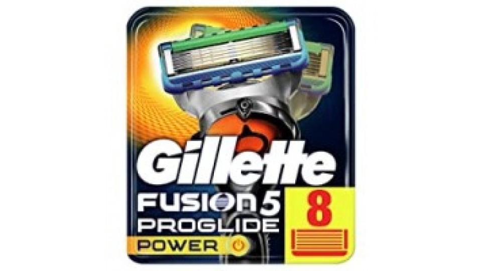 Gillette Fusion5 ProGlide Power, 8 Lame di Ricambio per Rasoio per Rifinire le Aree Difficili, Dotato di Striscia Lubrificante Lubrastrip, Pacchetto Addatto per la Casella Postale
