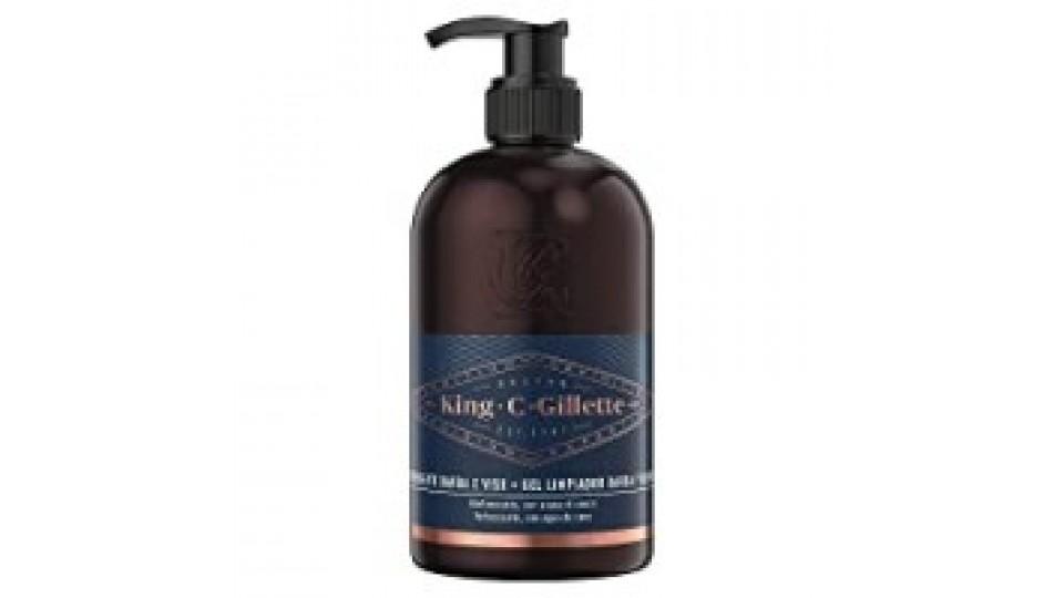 King C. Gillette Detergente per la Cura della Barba e Viso da Uomo con Acqua di Cocco, Olio di Argan e Olio di Avocado
