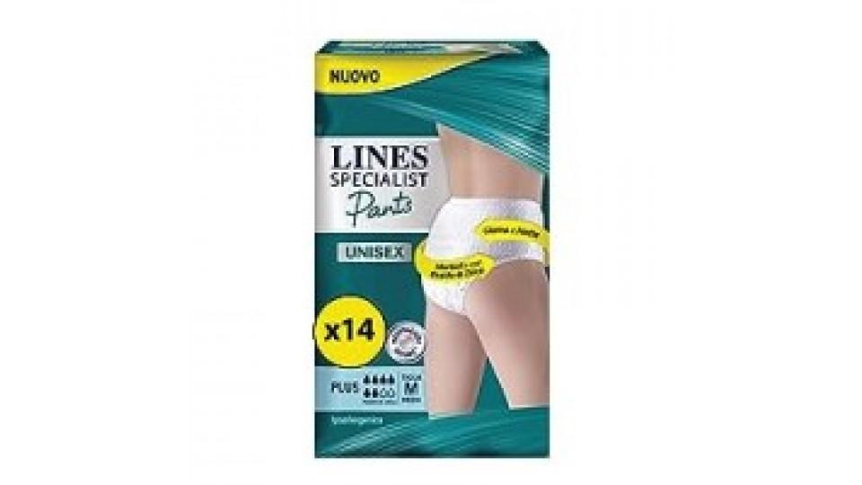 Lines Specialist Pants Plus Unisex, 14 Assorbenti per Incontinenza Uomo e Donna, Taglia M