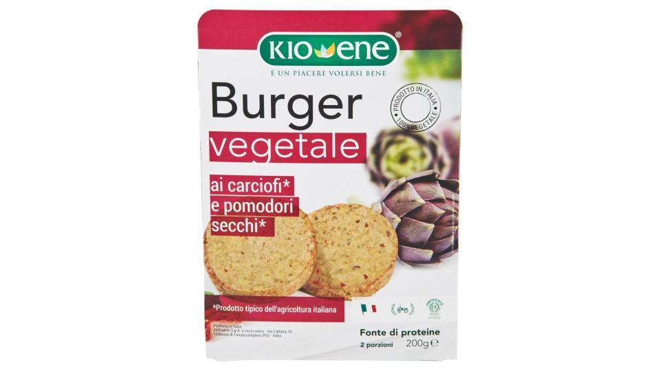 Burger vegetale ai carciofi e pomodori secchi Kioene