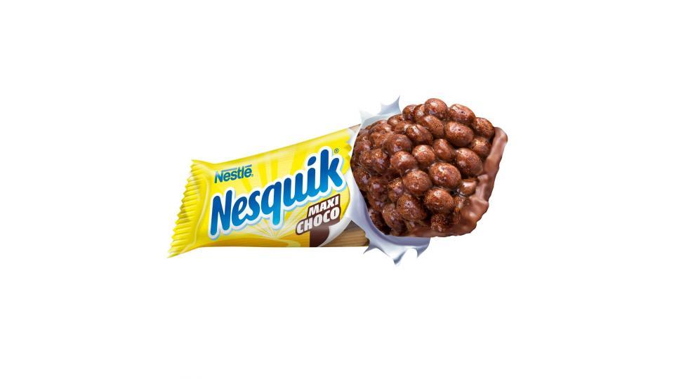 Nesquik Barretta Maxichoco Cereali al Cioccolato su Strato di Cioccolato al Latte