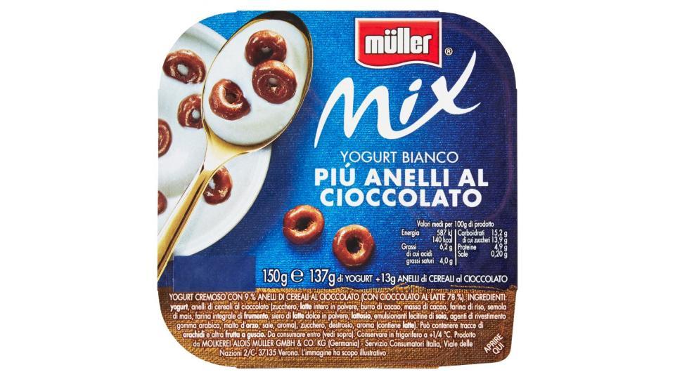 Muller - Mix, Yogurt Bianco Più Anelli al cioccolato