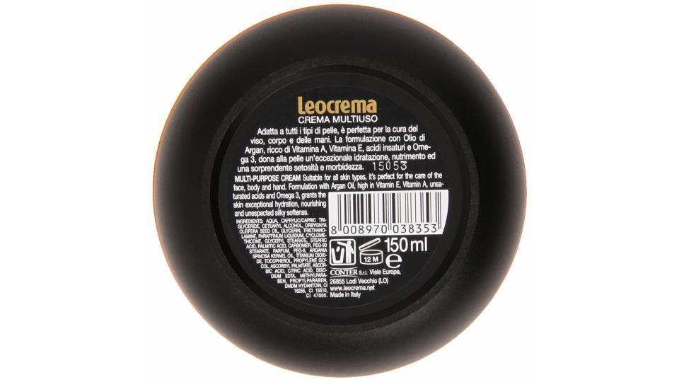 Leocrema - Crema Multiuso, Viso, Corpo, Mani all'Olio di Argan - 