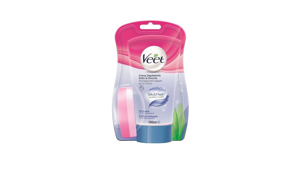 Veet Crema Depilatoria Sotto la Doccia Silk & Fresh Technology Pelli Sensibili