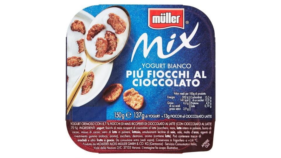 Muller - Mix, Yogurt Bianco Più Fiocchi al cioccolato