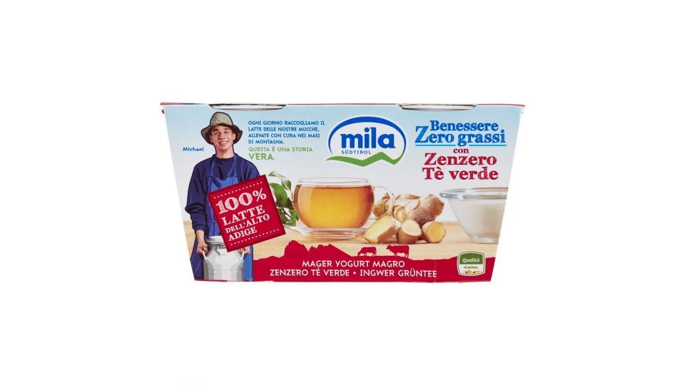 Mila Benessere Zero grassi Yogurt Magro Zenzero Tè Verde