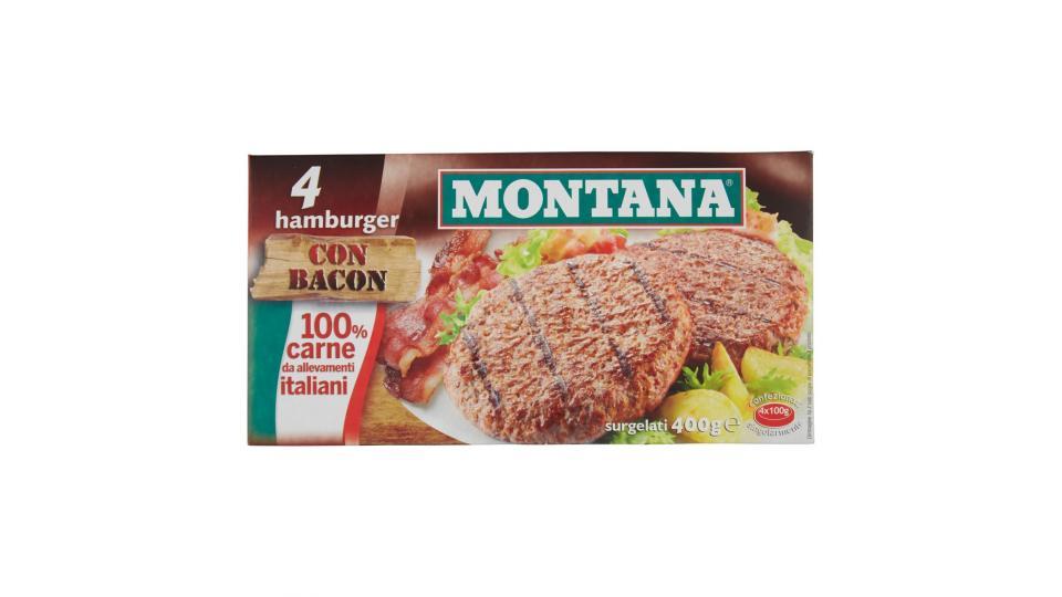 Montana 4 Hamburger con bacon surgelati