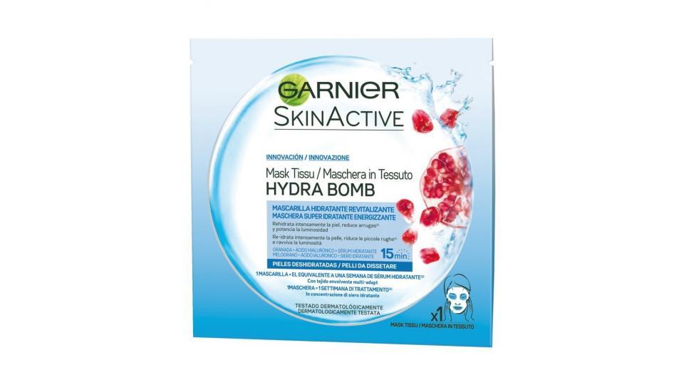 Garnier SkinActive Hydra Bomb Maschera Viso in Tessuto Super Idratante Energizzante per Pelli da Dissetare