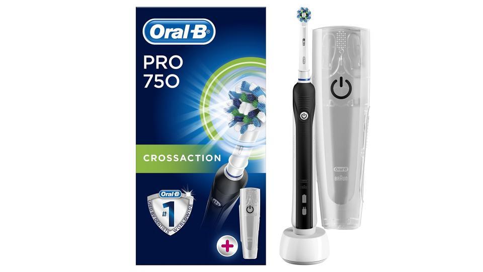 Oral-B PRO 750 CrossAction Spazzolino Elettrico Ricaricabile - Bonus Pack