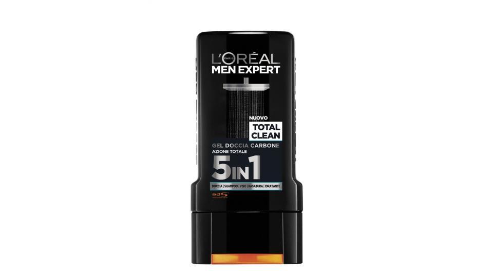 L'Oréal Paris Men Expert Total Clean Gel Doccia Uomo, Carbone Azione Totale 5 In 1