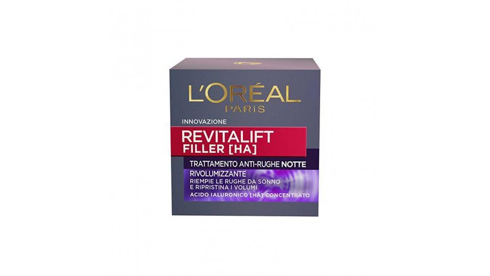 L'Oréal Paris Revitalift Filler Crema Viso Anti-Rughe Rivolumizzante Notte