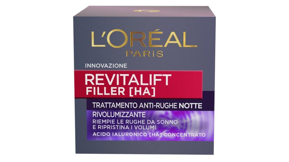 L'Oréal Paris Revitalift Filler Crema Viso Anti-Rughe Rivolumizzante Notte