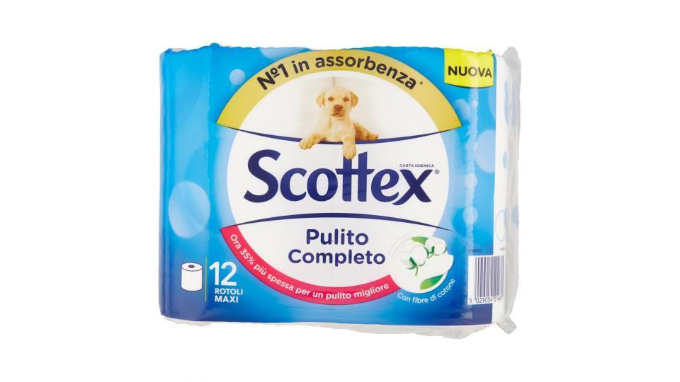 Scottex Pulito Completo Carta Igienica, 12 Rotoli Maxi