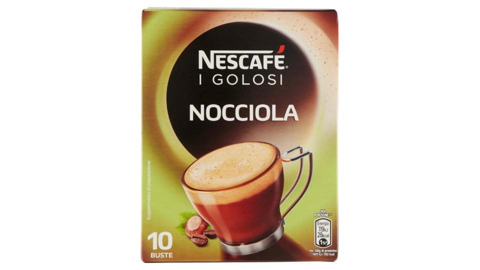 Nescafé Caffè Golosi Nocciola Preparato Solubile in Polvere al Caffè e Nocciola 10 Buste