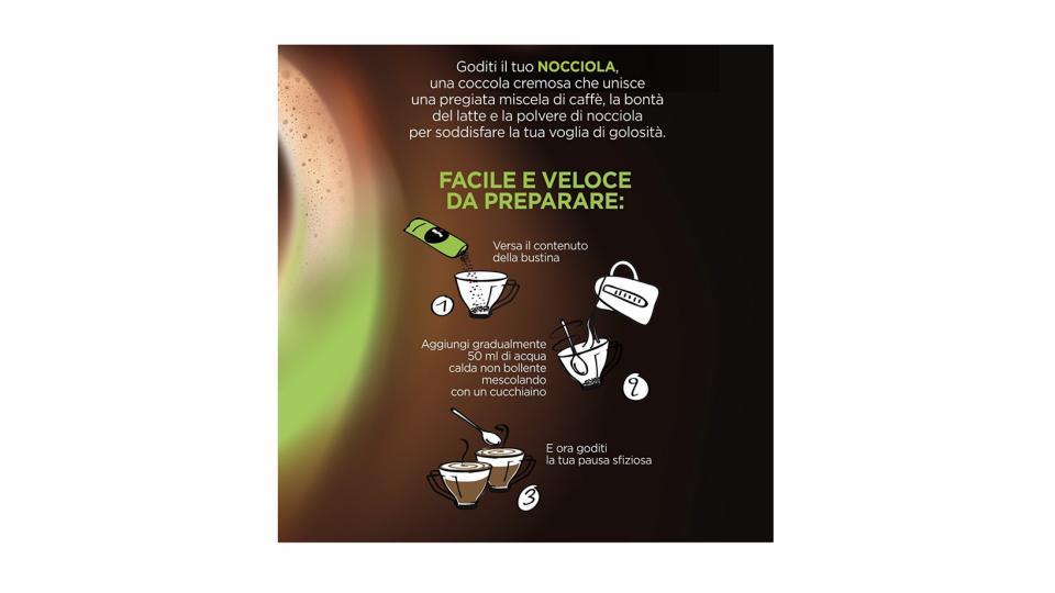 Nescafé Caffè Golosi Nocciola Preparato Solubile in Polvere al Caffè e Nocciola 10 Buste