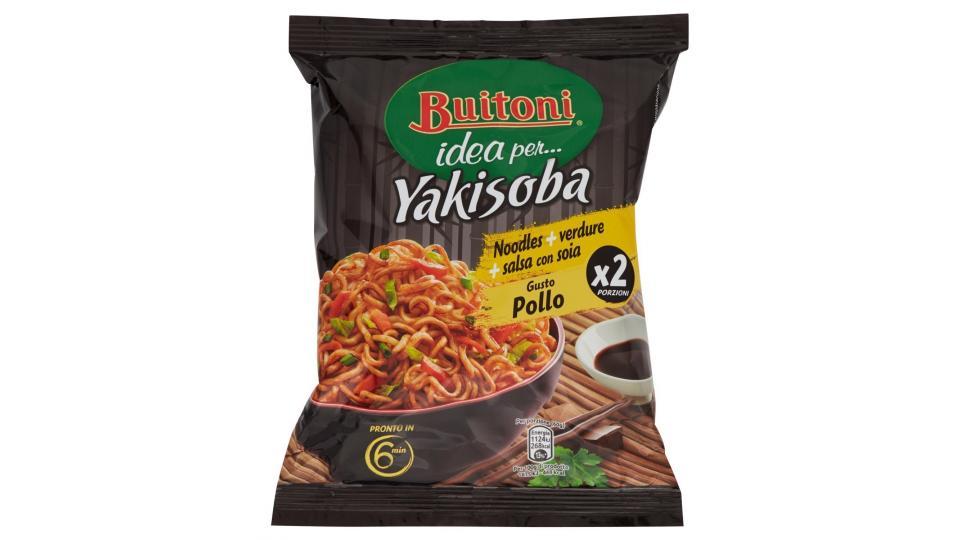 YAKISOBA GUSTO POLLO  Noodles istantanei verdure salsa con soia 2 porzioni