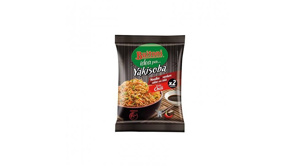 YAKISOBA GUSTO CHILI Noodles istantanei verdure salsa con soia 2 porzioni