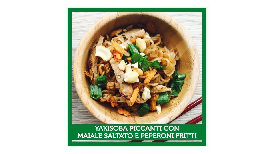 YAKISOBA GUSTO CHILI Noodles istantanei verdure salsa con soia 2 porzioni