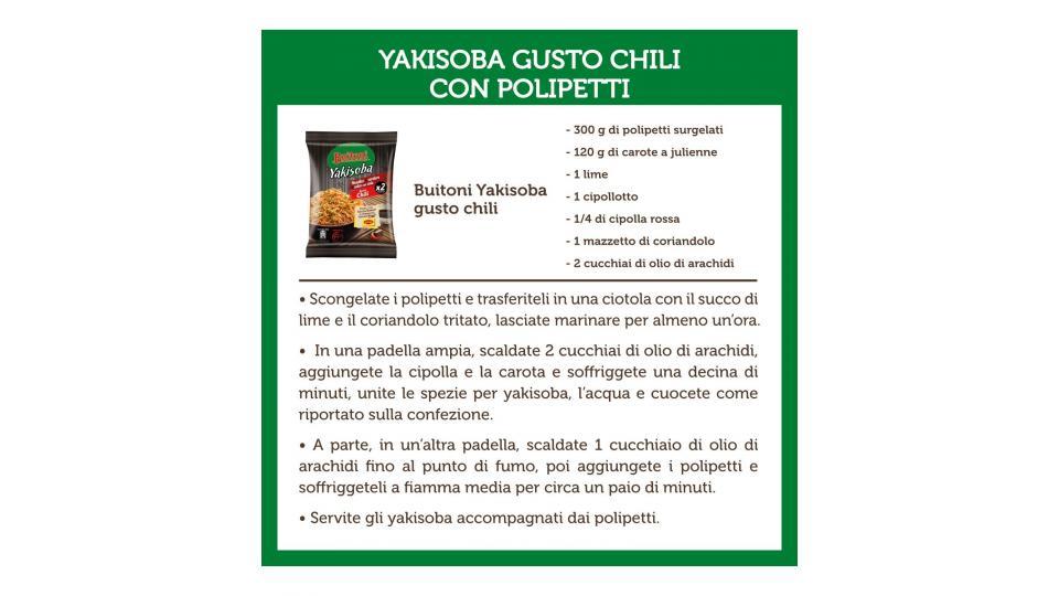 YAKISOBA GUSTO CHILI Noodles istantanei verdure salsa con soia 2 porzioni