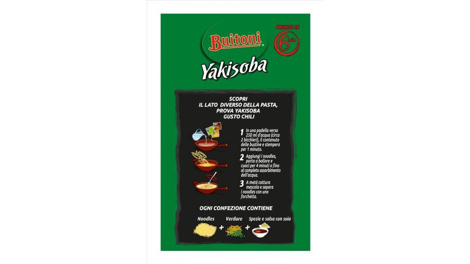 YAKISOBA GUSTO CHILI Noodles istantanei verdure salsa con soia 2 porzioni